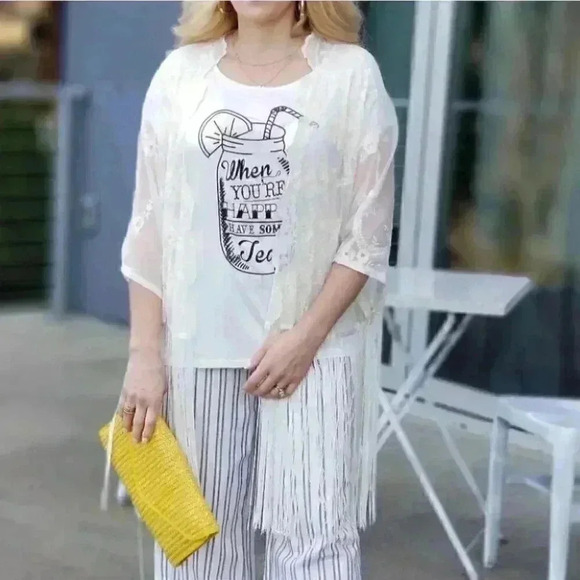 Cream Lace Kimono - Picture 5 of 12